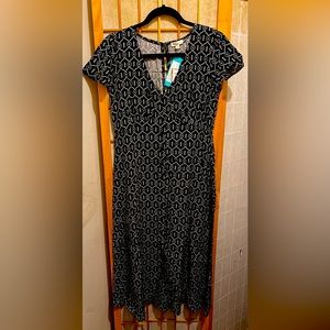 Mason & Belle Keyhole Black Midi Dress Size Small